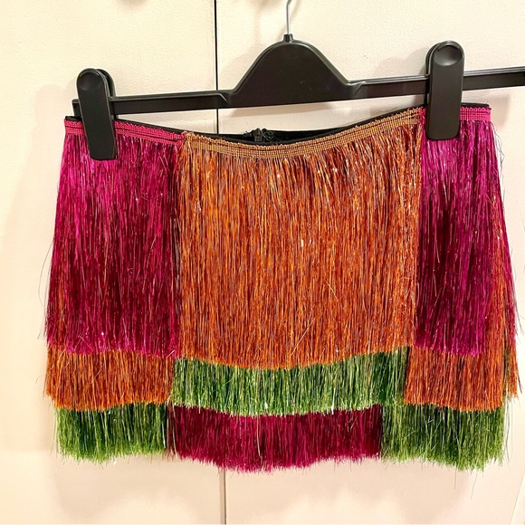 Nasty Gal Tinsel Color Block Shorts/ Skirt sz 6 - Picture 5 of 9